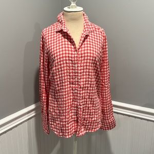 J.Crew Red Gingham Perfect Shirt